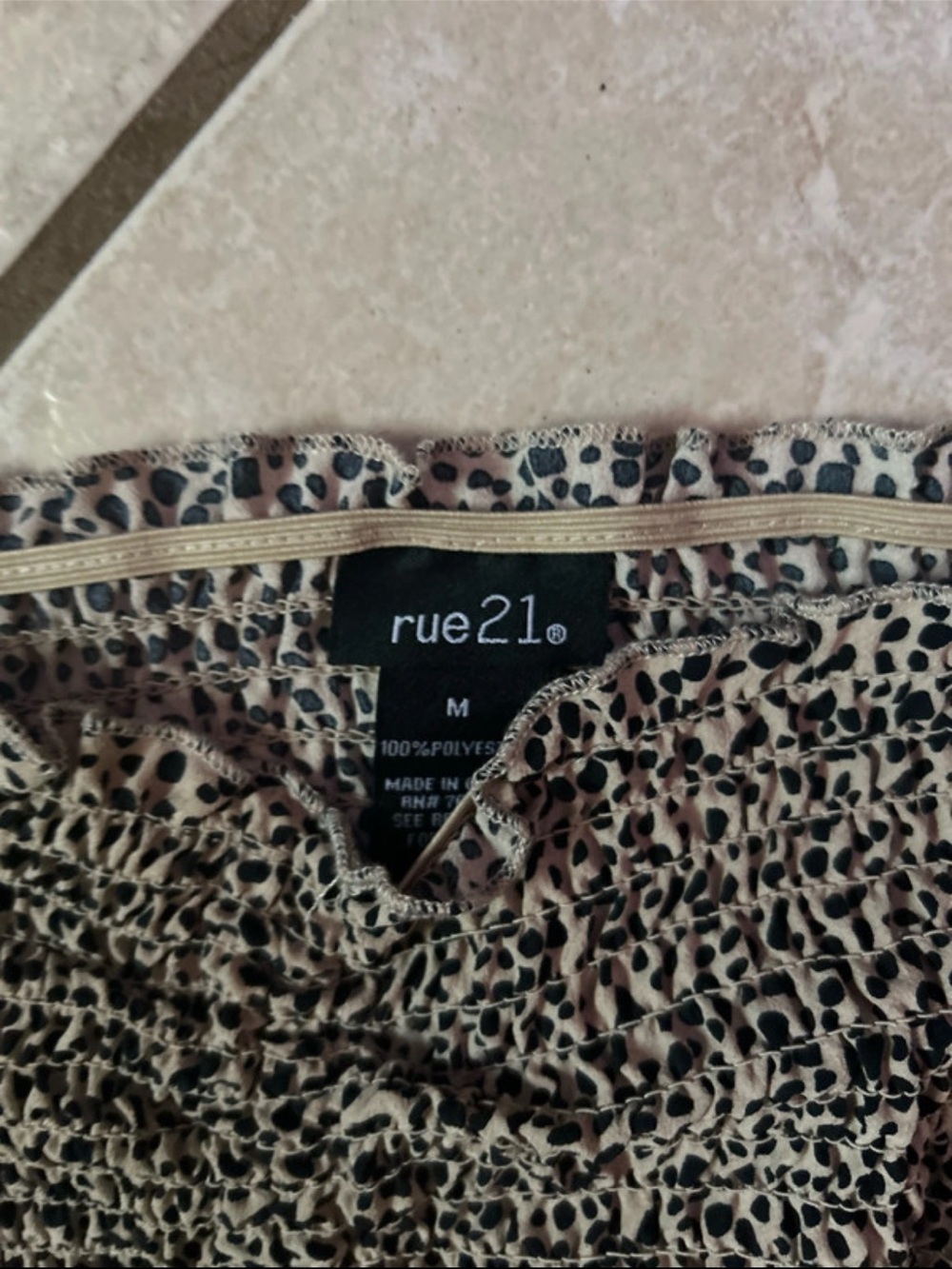 Rue21 Beige and Black Leopard Print Crop Top
